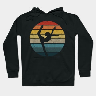 Baton twirling Silhouette On A Distressed Retro Sunset graphic Hoodie